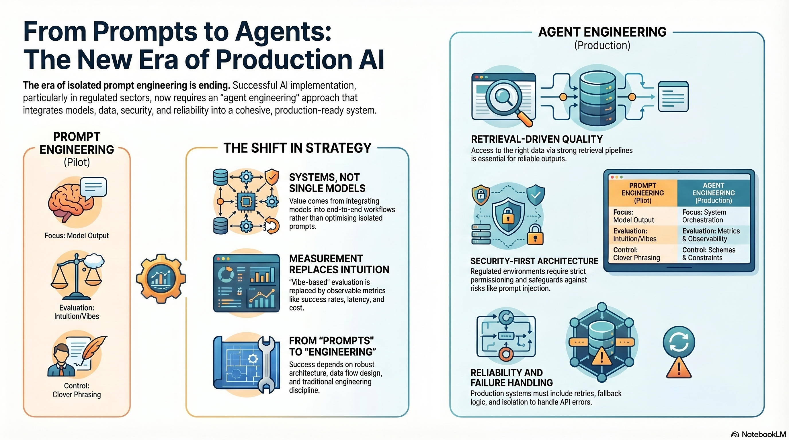 From Prompt Engineering to Agent Engineering: Building Production-Ready AI Systems infographic