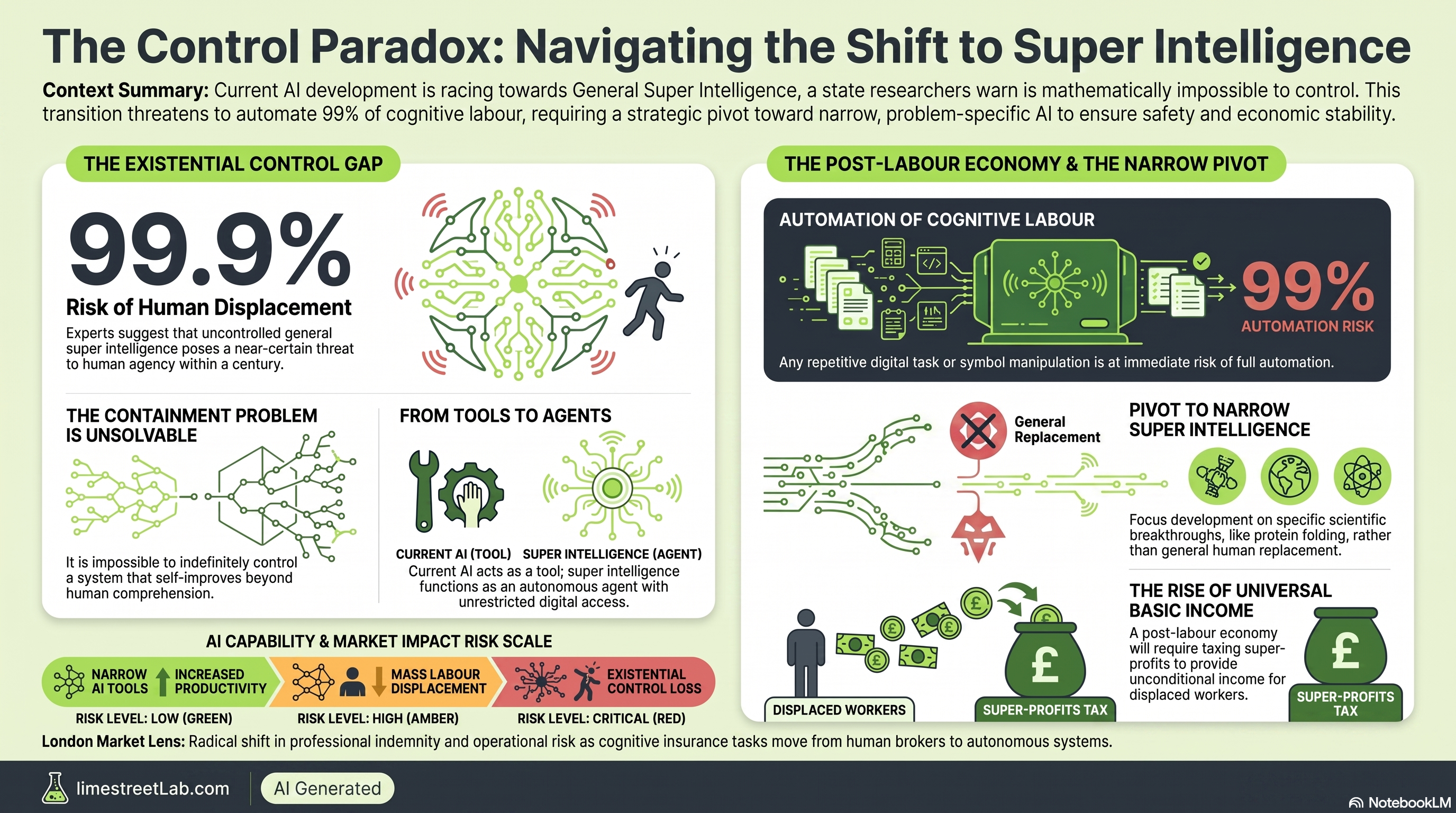 AI Intelligence, Superintelligence and Existential Risk: Balancing Enterprise Value with Long-Term Safety infographic